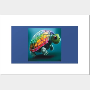 Colourful Turtle Art Posters and Art